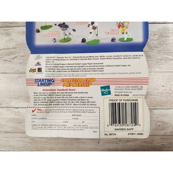 2000 NFL Collection '99 Corvette Warren Sapp Starting Lineup W/ Display Stand - Picture 9 of 9